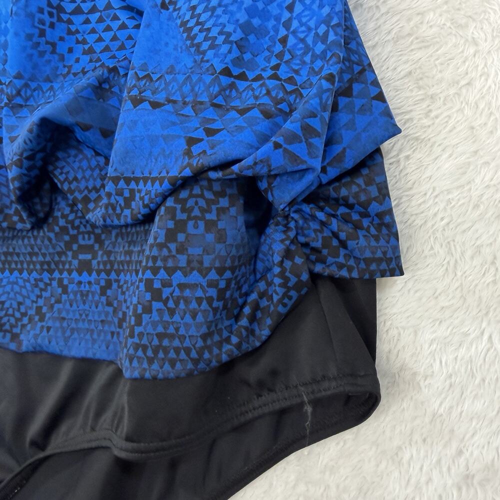 Swimsuits for All Loop Blouson One Piece Swimsuit Size 26 Blue Geometric NWT - Picture 6 of 15